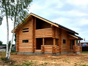 Casă din bușteni 163 m², proiect 5427, Serghiev Posad — vedere din față