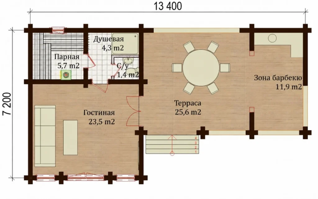 Plan saună LS-S164